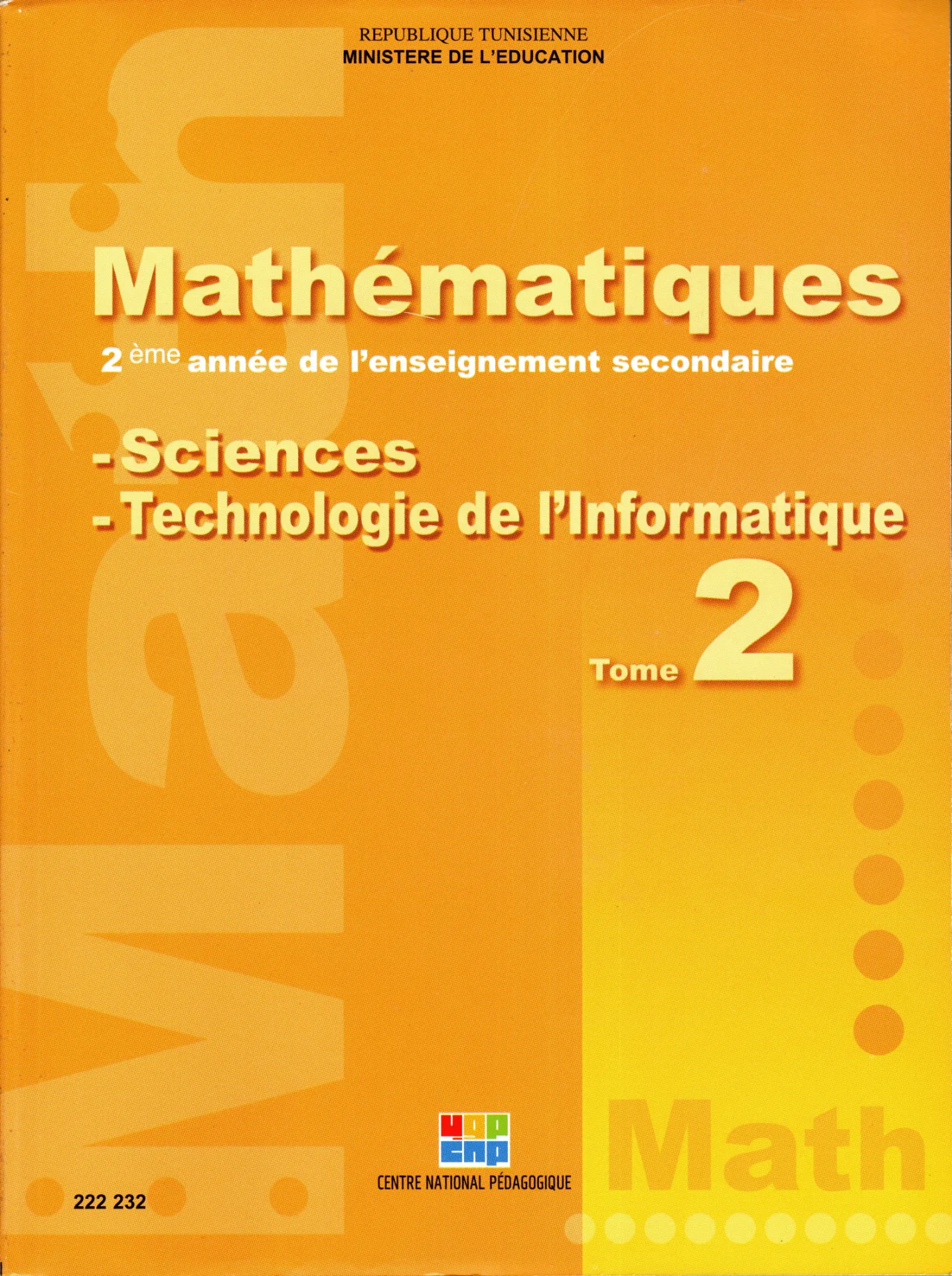 [222232] Livre Mathématique Tome2, 2éme année secondaire