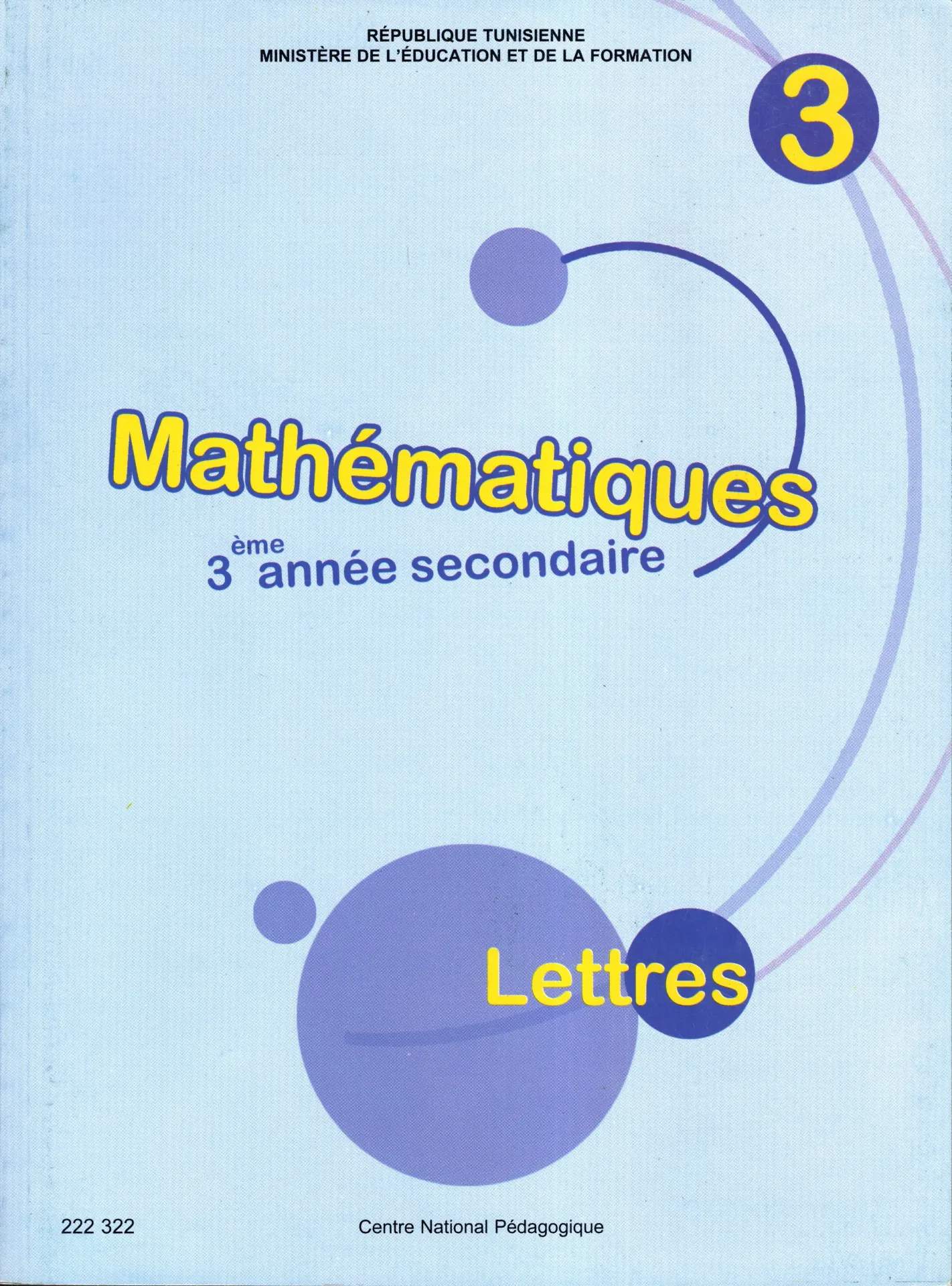 [222322] Livre Mathématique 3éme année secondaire Lettre