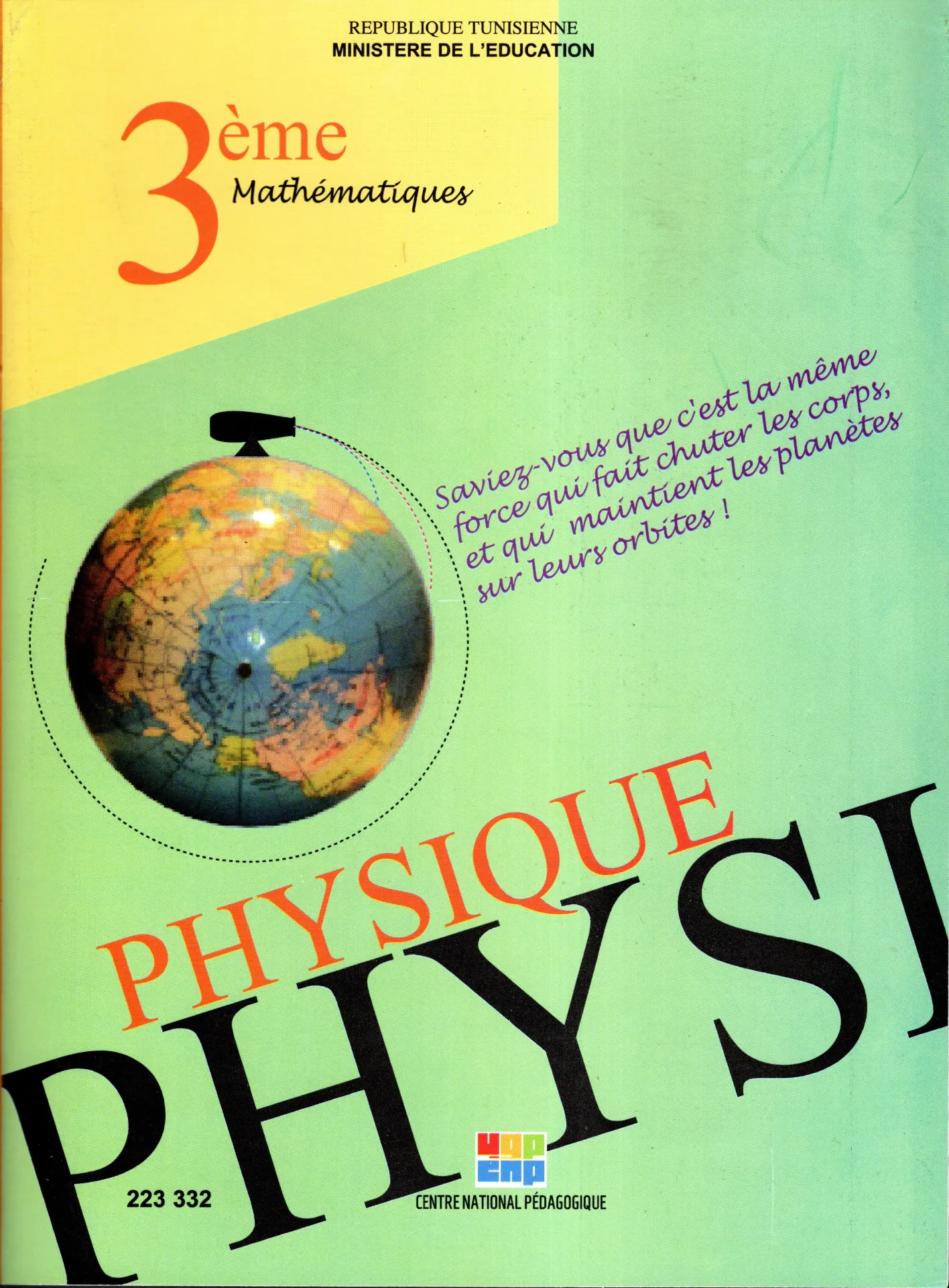 [223332] Livre Physique 3éme année secondaire Mathématique 