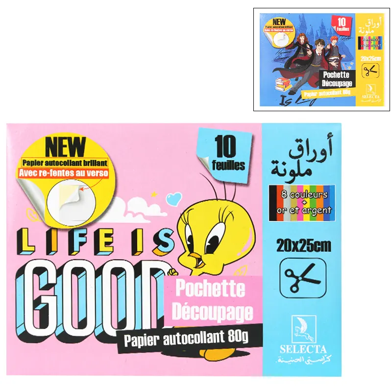 Pochette Découpage Autocollant 20*25cm SELECTA