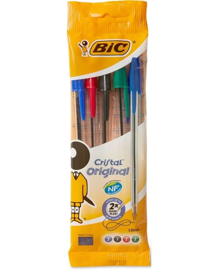 Pochette de 4 Stylo BIC Cristal